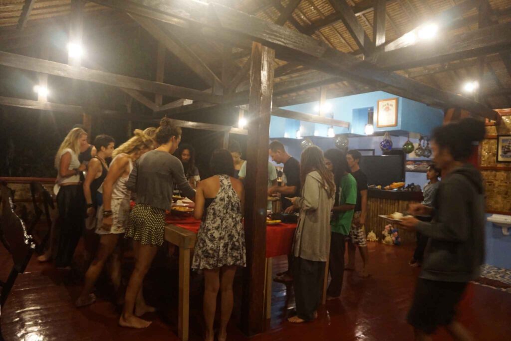 guests having meal together