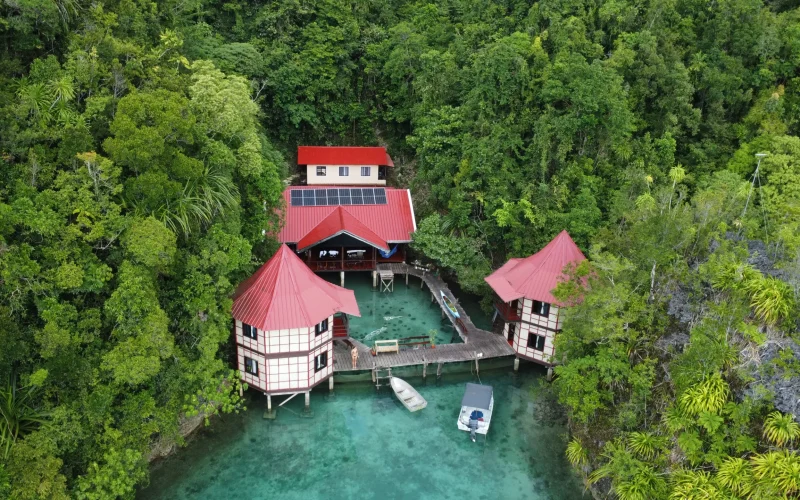 aerial view of enchanted cove resort